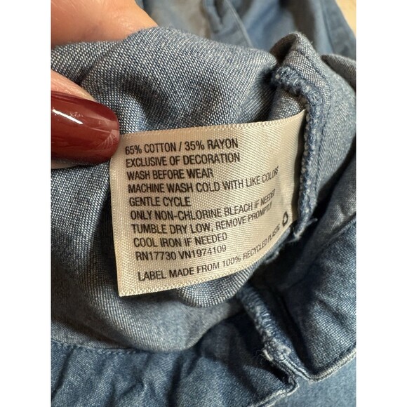 Knox Rose Womens Chambray Embroidered Tunic Sleeveless Dress XXL 65% Cotton - Picture 8 of 8